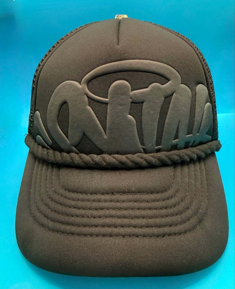 Synaworld "Forgive Me" Tonal Black Trucker Hat